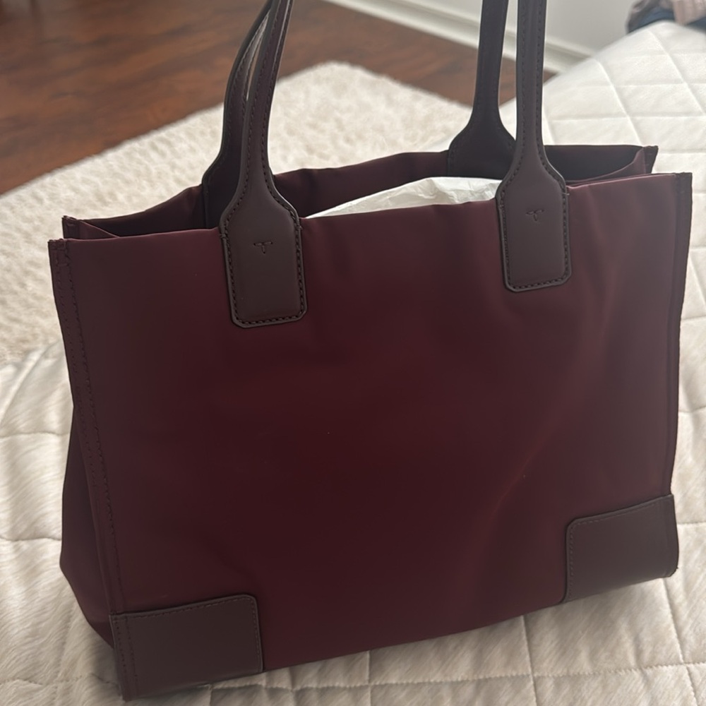 Tory Burch Burgundy and Brown Tote - Picture 2 of 5